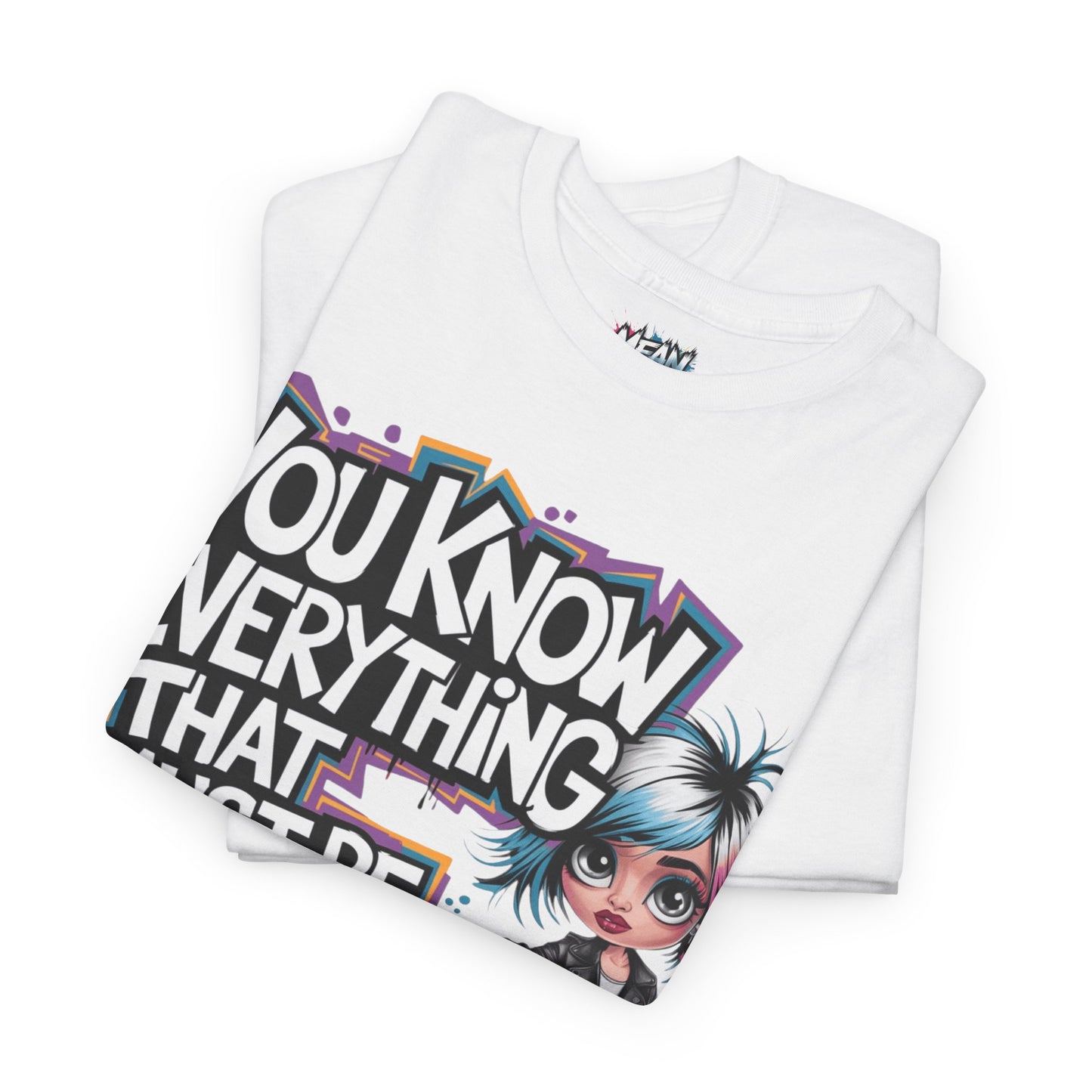 Mean Az White Folded Bold Graphic Tee for Women – Confidence Lookbook