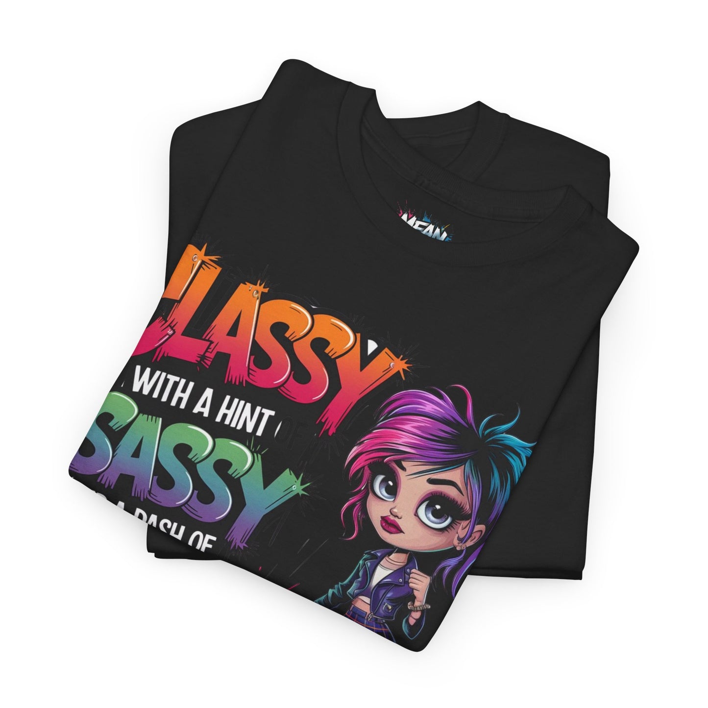 Folded black badass quote tee – edgy fashion with a fierce, unapologetic vibe for the modern rebel