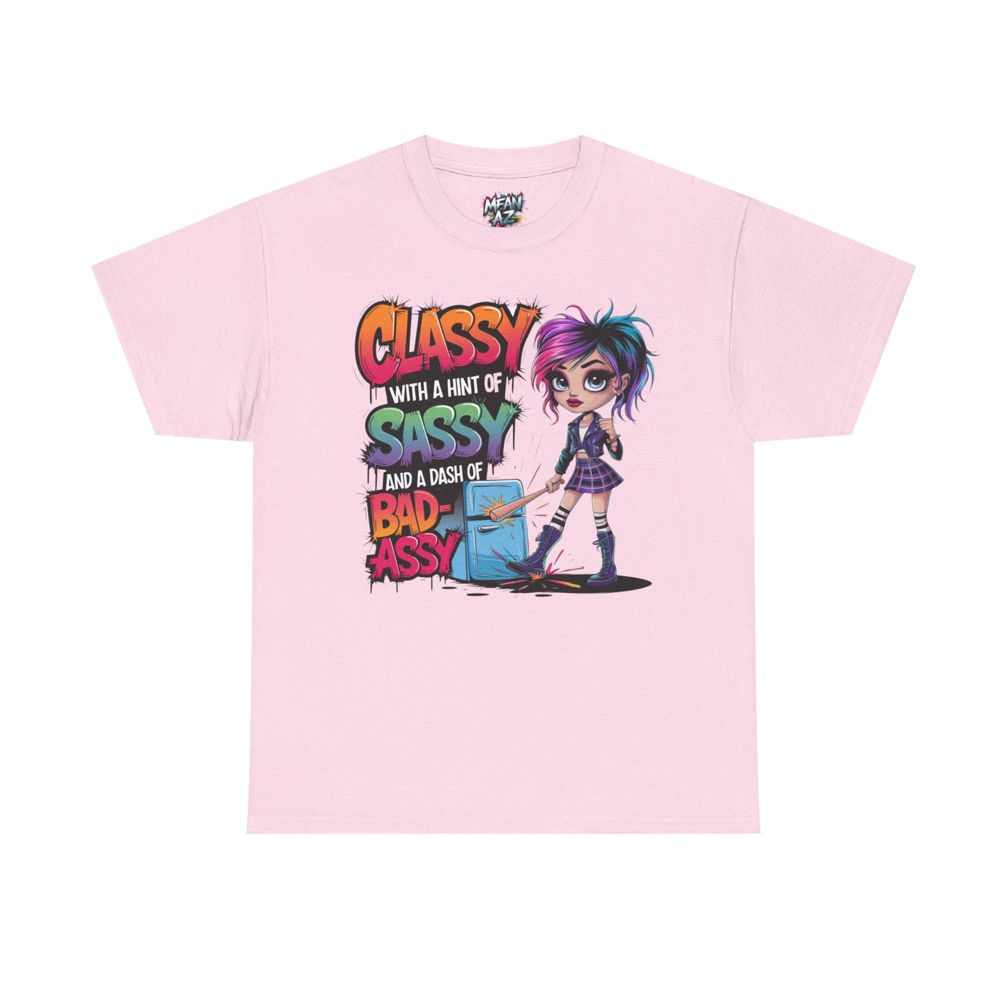 Flatlay of pink empowering slogan tee – soft shade, fierce attitude for confident queens who slay every day