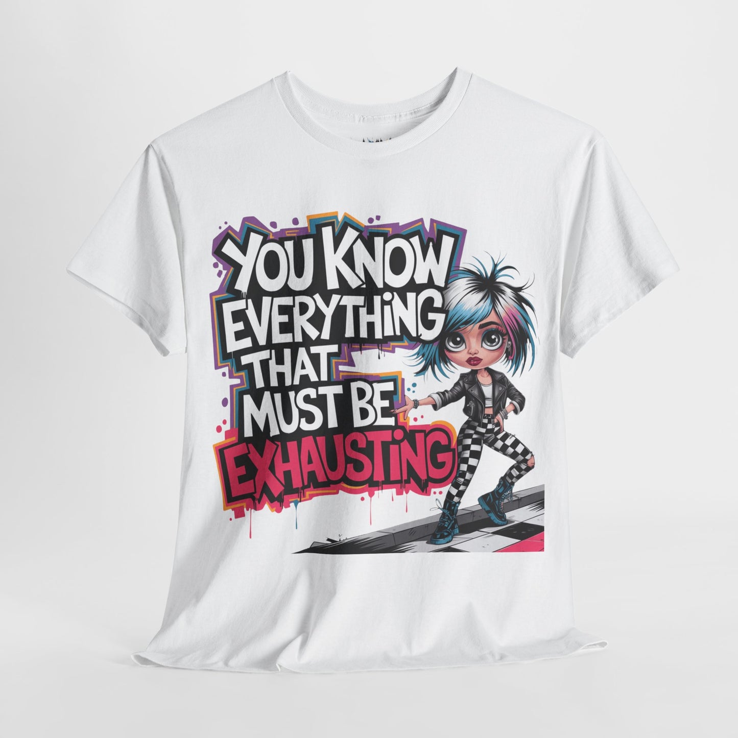 Mean Az White hanging Print Detail – high quality Edgy Graphic Tee for Her with attitude
