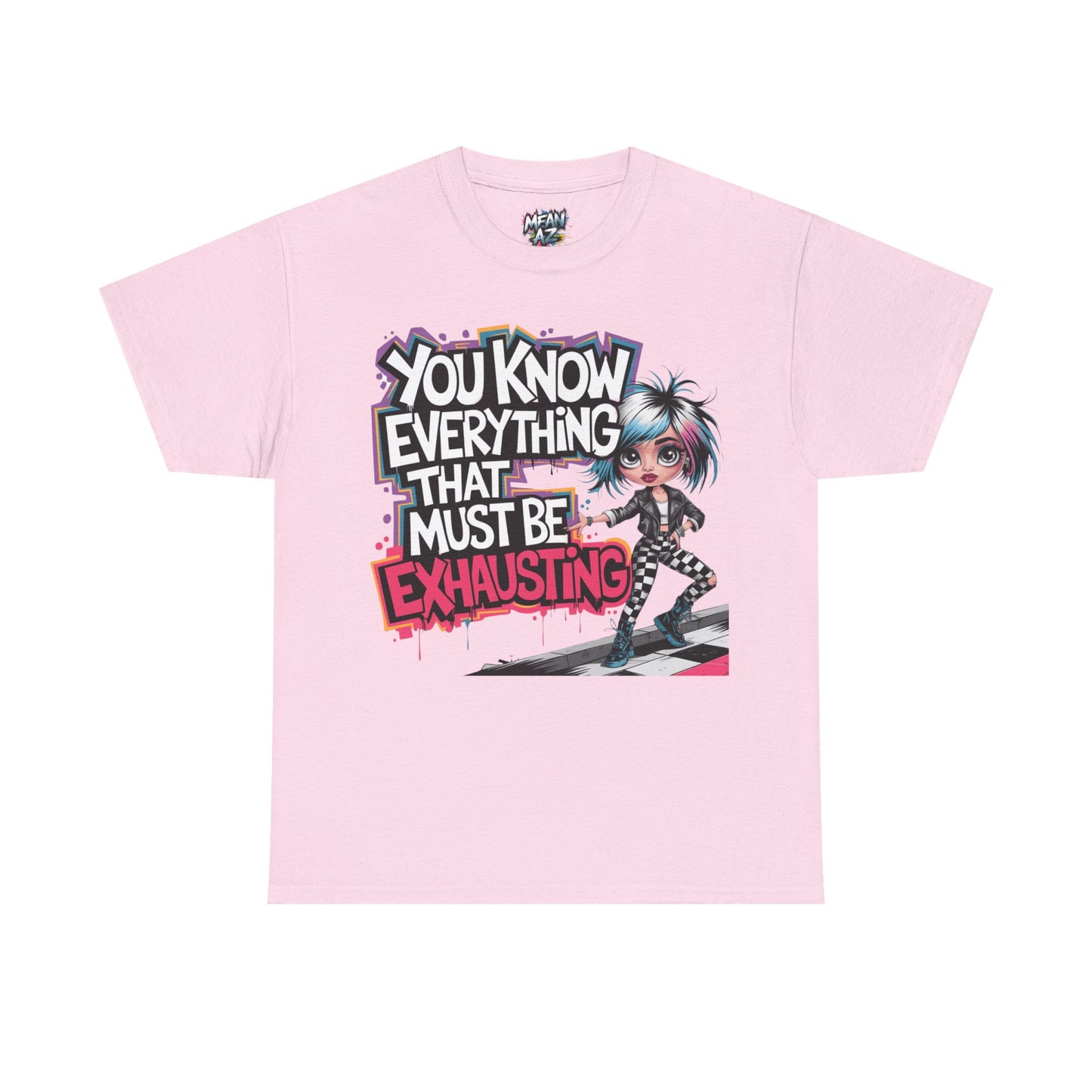 "Flatlay Pink Mean Az Tee – Fierce Look – Street Vibe perfect for edgy, feminist fashion statements