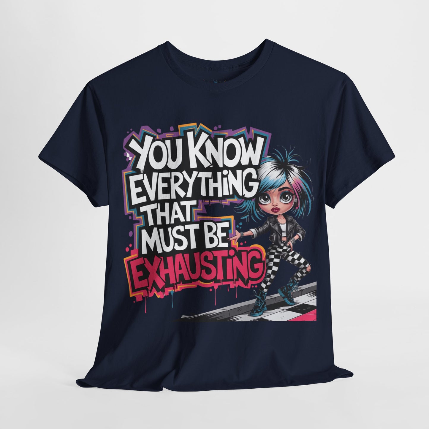 Mean Az Slogan Shirt – Navy hanging  fashion that speaks before you do