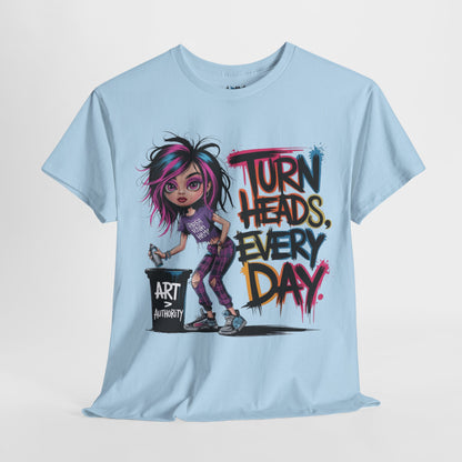 Light blue tee hanging against a neutral backdrop – chill color, bold energy, and serious main character magic.